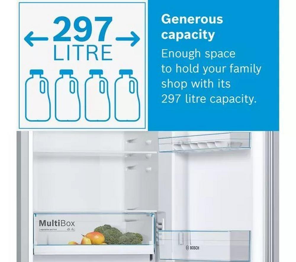 Bosch KGN34NLEAG 60cm 50/50 Frost Free Fridge Freezer - Silver - Image 7