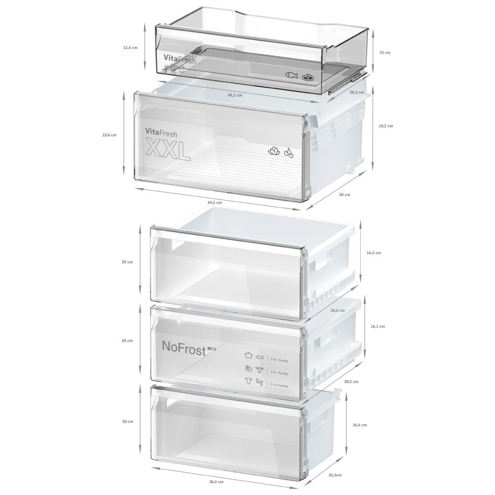 Bosch KGN392LAFG 60cm 70/30 No Frost Fridge Freezer - Stainless Steel - Image 5