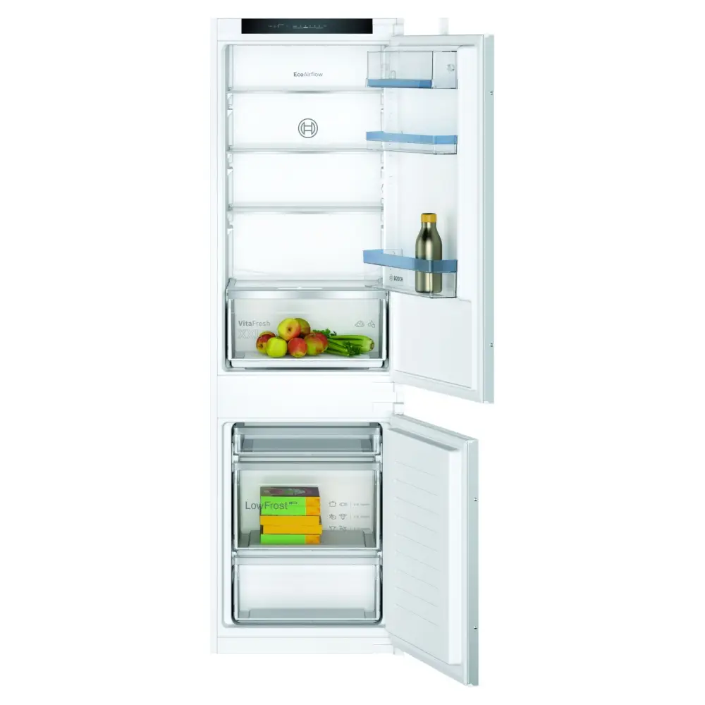 Bosch Series 4 KIV86VSE0G 177cm 60/40 Integrated Fridge Freezer with Sliding Door Fixing Kit - White