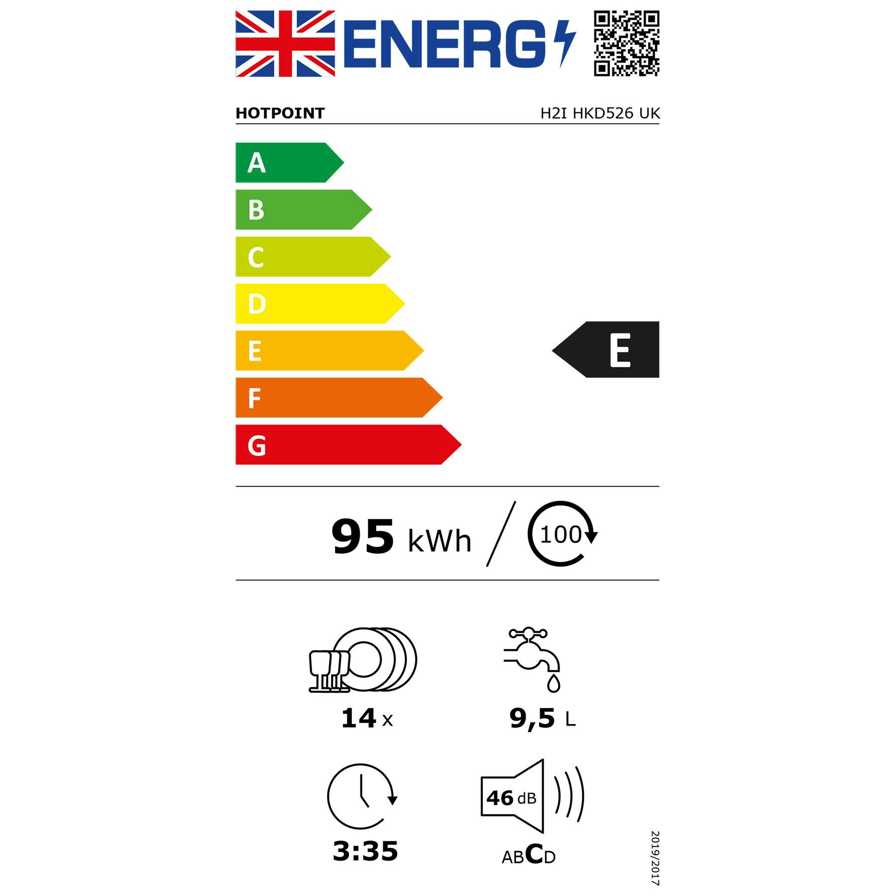Hotpoint H2IHKD526UK Integrated Full Size Dishwasher - 14 Place Settings - Image 5