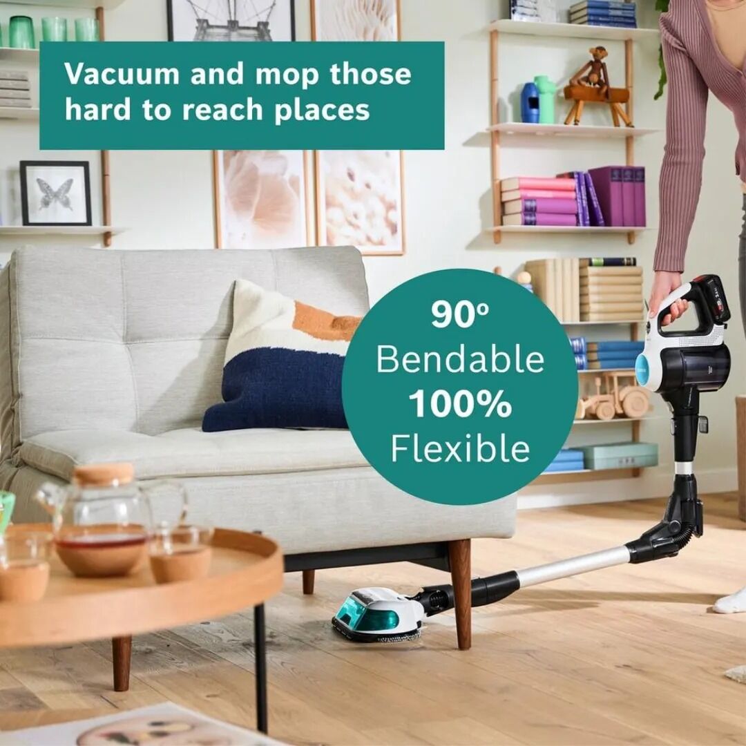 Bosch Unlimited 7 BCS71HYGGBKIT Aqua Vacuum & Mop PLUS Battery - 40 Minutes Run Time - White - Image 4