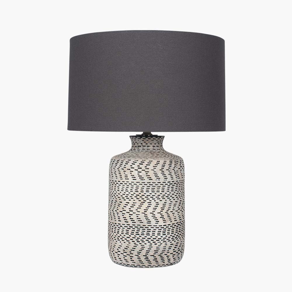Pacific Atouk Textured Natural and Black Stoneware Table Lamp 30-647-BO - Image 3
