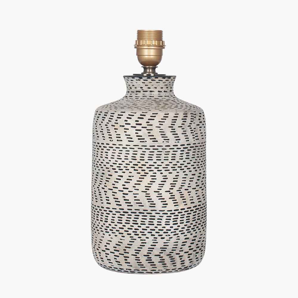 Pacific Atouk Textured Natural and Black Stoneware Table Lamp 30-647-BO - Image 4