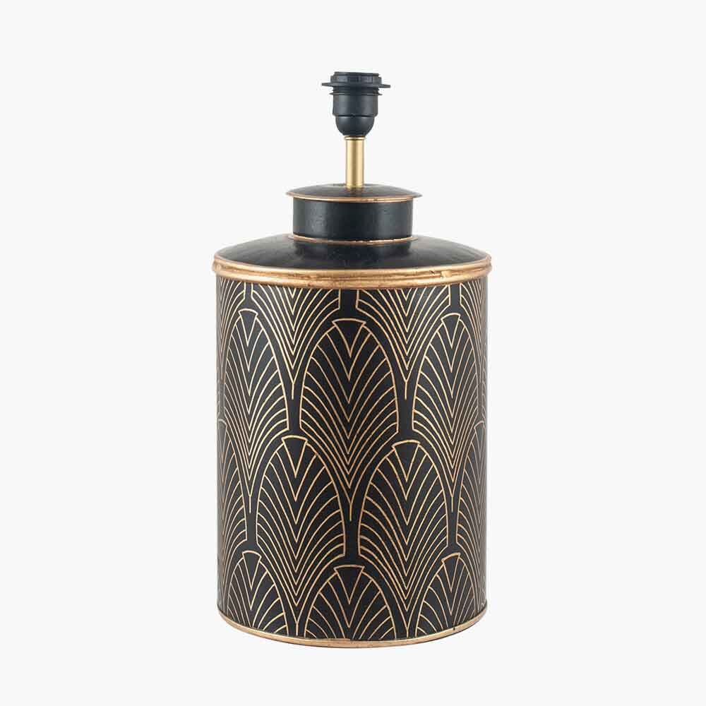 Pacific Deco Black Geo Art Deco Hand Painted Table Lamp 30-655-BO - Image 3