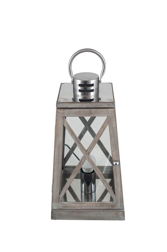 Pacific Devon Grey Wood and Chrome Lantern Table Lamp 30-731-C - Image 3