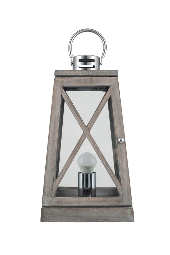 Pacific Devon Grey Wood and Chrome Lantern Table Lamp 30-731-C - Image 4