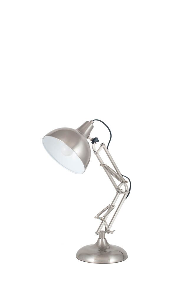 Pacific Alonzo Brushed Chrome Metal Angled Task Table Lamp 30-789-C - Image 5