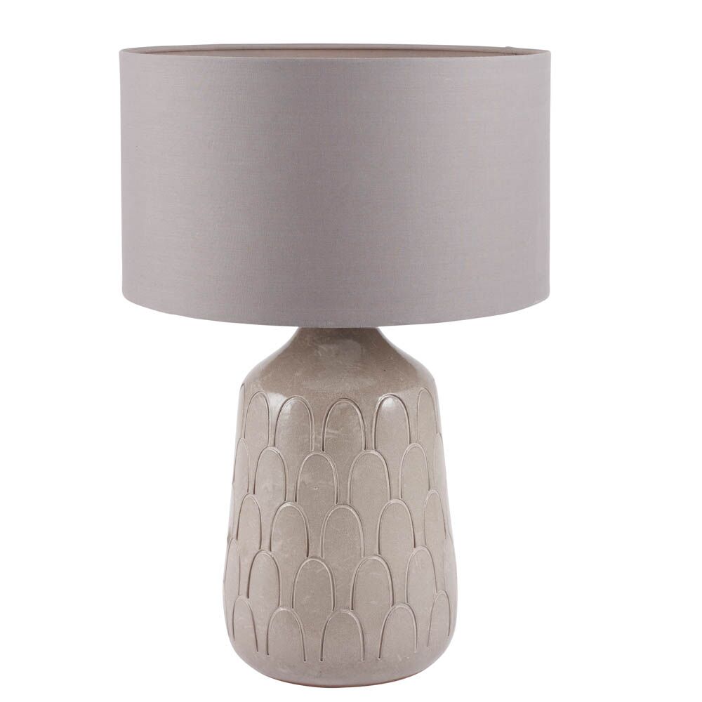 Pacific Coco Grey Gloss Arch Design Stoneware Table Lamp 30-843-BO - Image 6