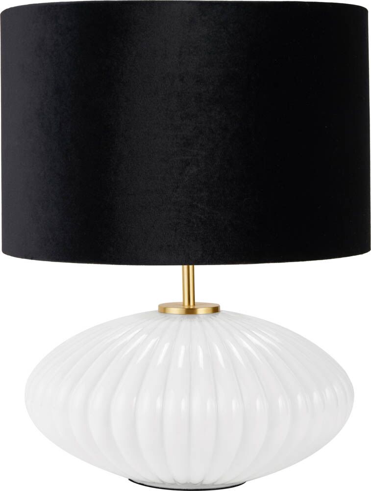 Pacific Emilia White Ribbed Glass & Gold Metal Oval Table Lamp 30-963-BO - Image 8