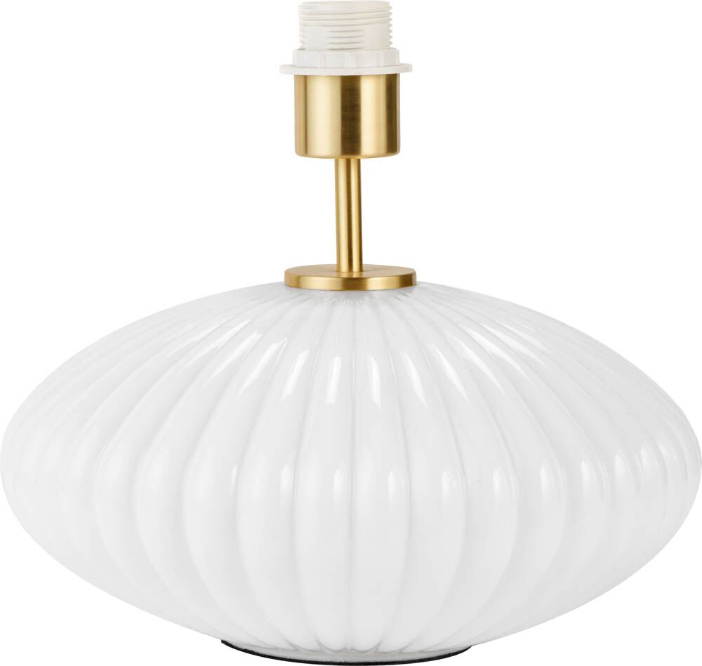 Pacific Emilia White Ribbed Glass & Gold Metal Oval Table Lamp 30-963-BO - Image 10