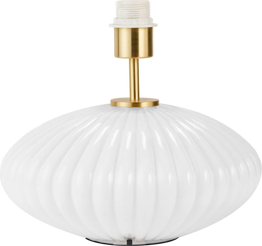 Pacific Emilia White Ribbed Glass & Gold Metal Oval Table Lamp 30-963-BO - Image 11