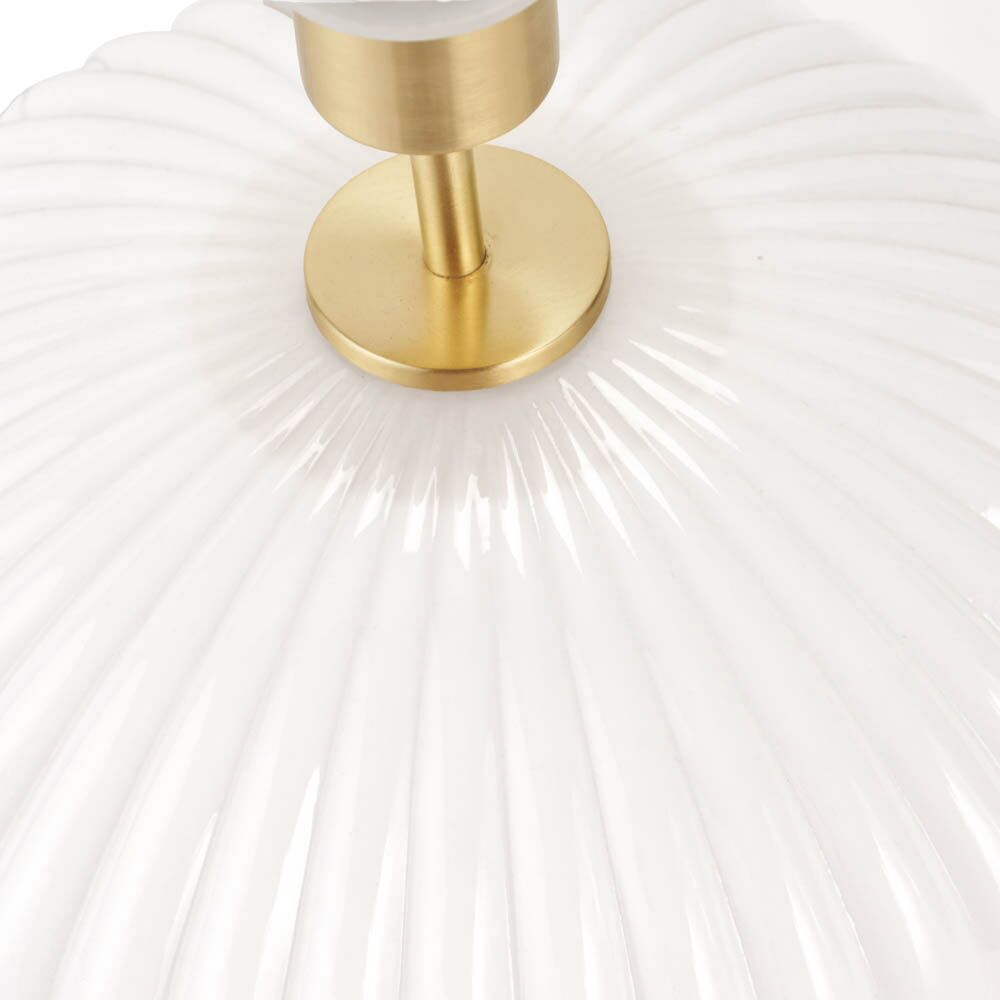 Pacific Emilia White Ribbed Glass & Gold Metal Oval Table Lamp 30-963-BO - Image 12