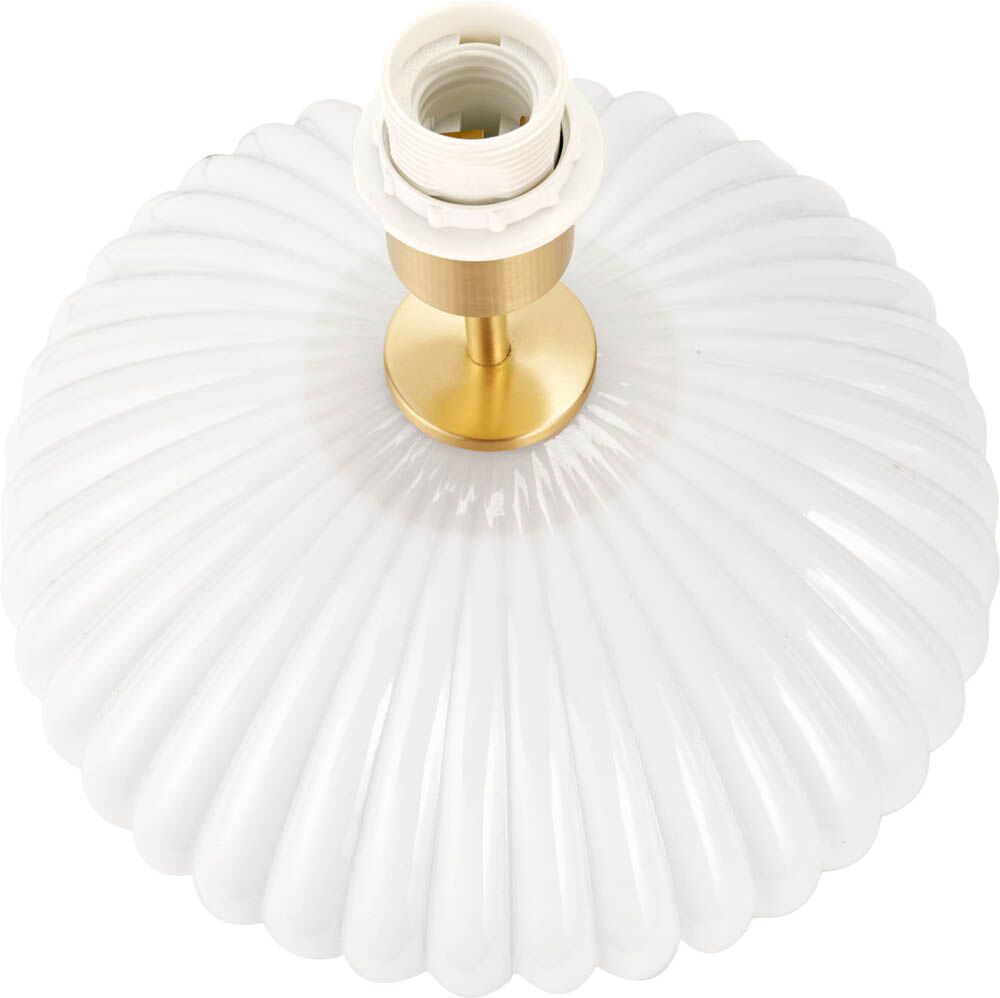 Pacific Emilia White Ribbed Glass & Gold Metal Oval Table Lamp 30-963-BO - Image 16