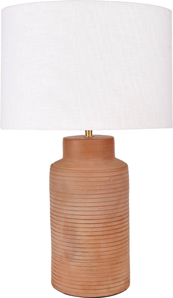 Pacific Sierra Natural Tall Ribbed Terracotta Table Lamp 30-979-BO - Image 3