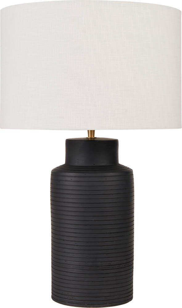 Pacific Sierra Black Tall Ribbed Terracotta Table Lamp 30-980-BO - Image 2