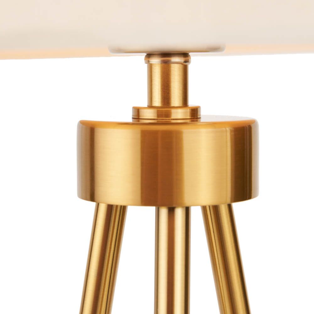 Pacific Houston Brushed Brass Metal Tripod Table Lamp 30-989-C - Image 3