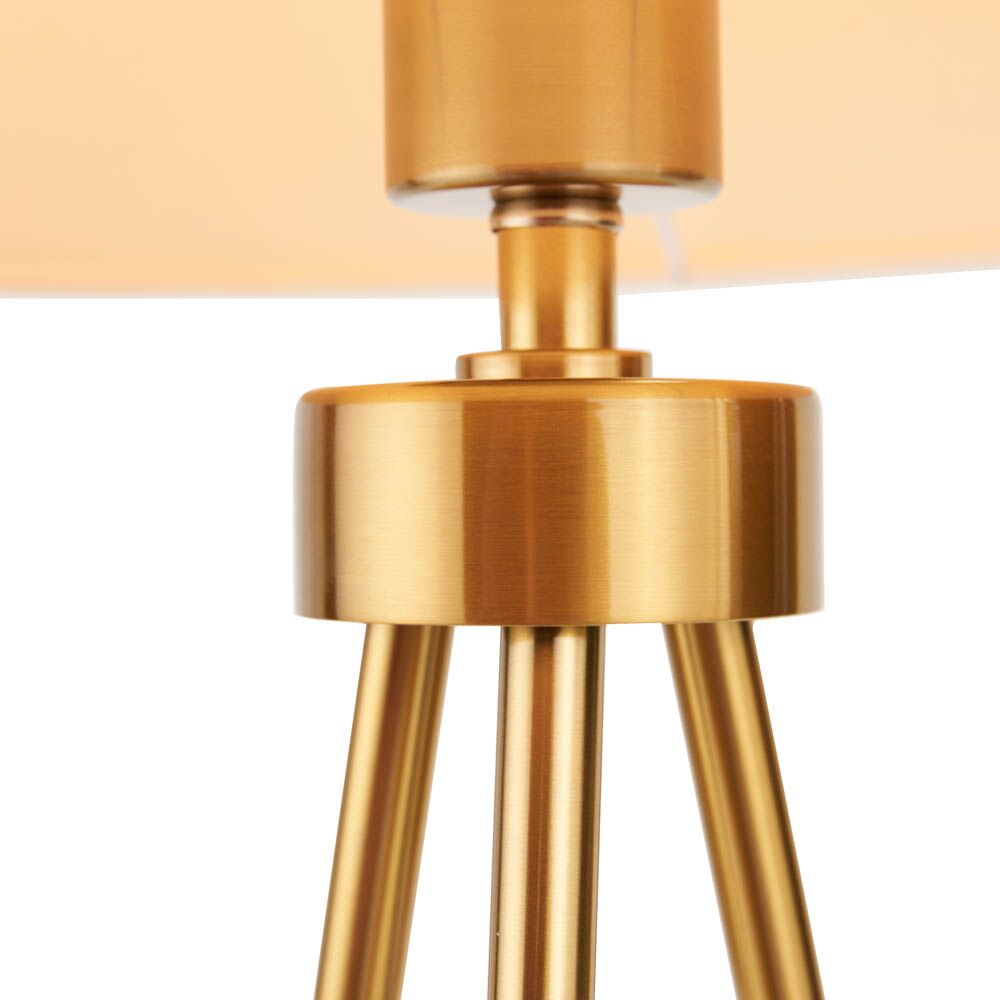 Pacific Houston Brushed Brass Metal Tripod Table Lamp 30-989-C - Image 4