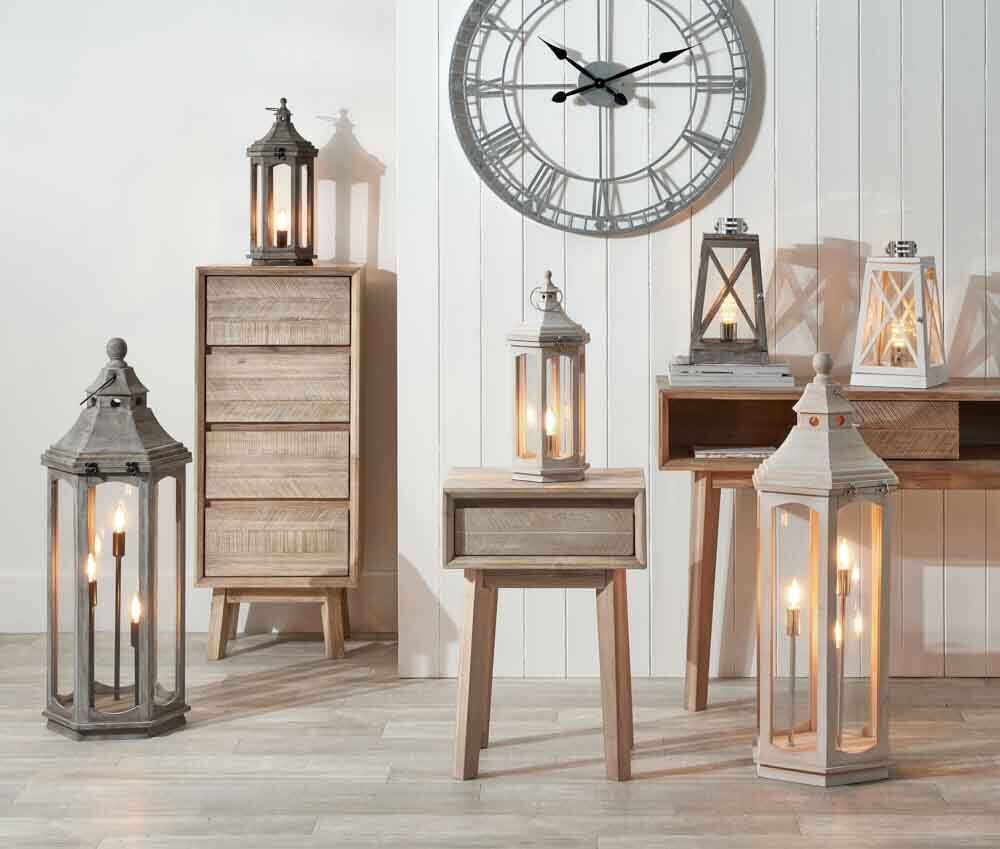 Pacific Adaline Antique Grey Wood Lantern Floor Lamp 32-075-C - Image 4