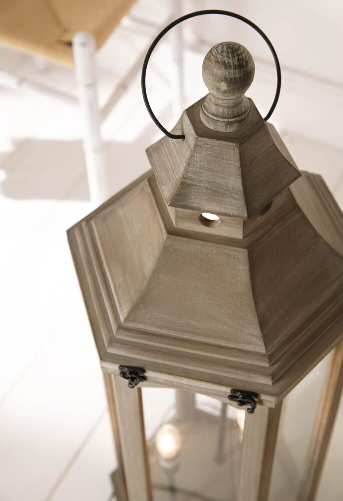 Pacific Adaline Antique Grey Wood Lantern Floor Lamp 32-075-C - Image 3