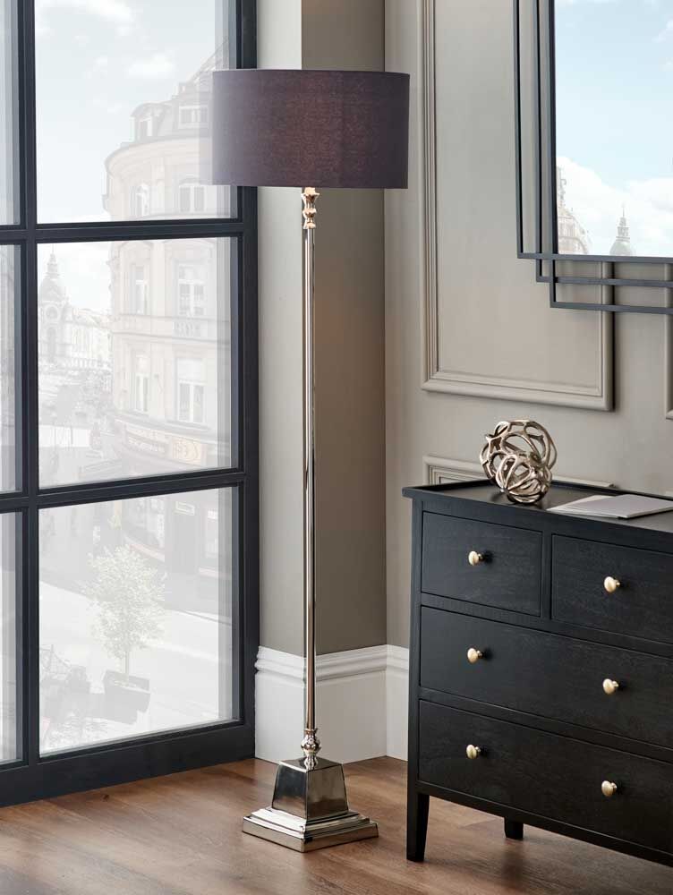 Pacific Claudius Nickel Metal Stick Floor Lamp 32-170-BO - Image 5