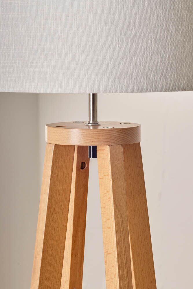 Pacific Whitby Natural Wood Tapered 4 Post Floor Lamp 32-181-BO - Image 3