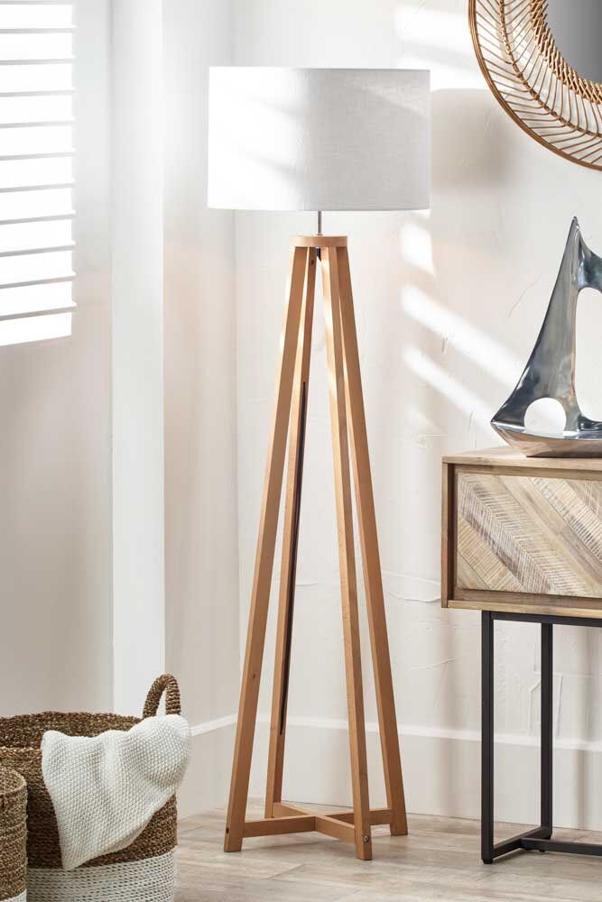 Pacific Whitby Natural Wood Tapered 4 Post Floor Lamp 32-181-BO - Image 6