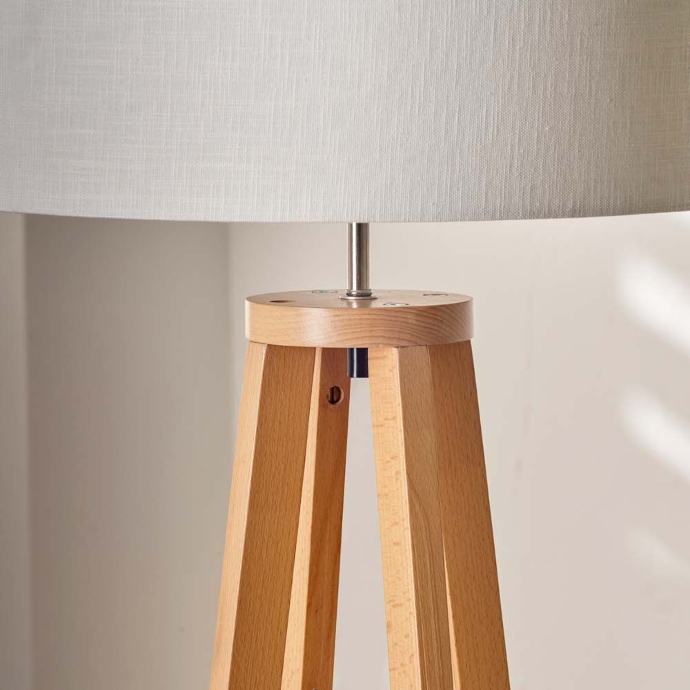Pacific Whitby Natural Wood Tapered 4 Post Floor Lamp 32-181-BO - Image 7