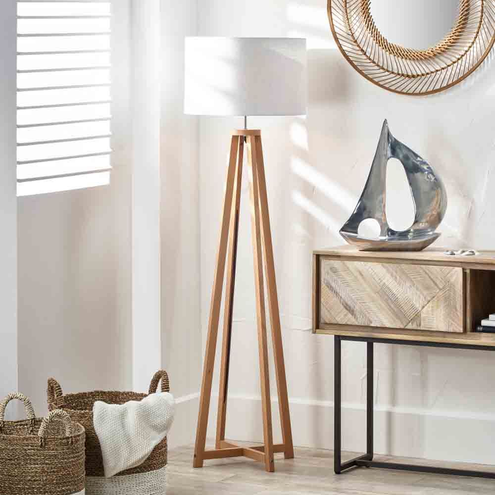 Pacific Whitby Natural Wood Tapered 4 Post Floor Lamp 32-181-BO - Image 10