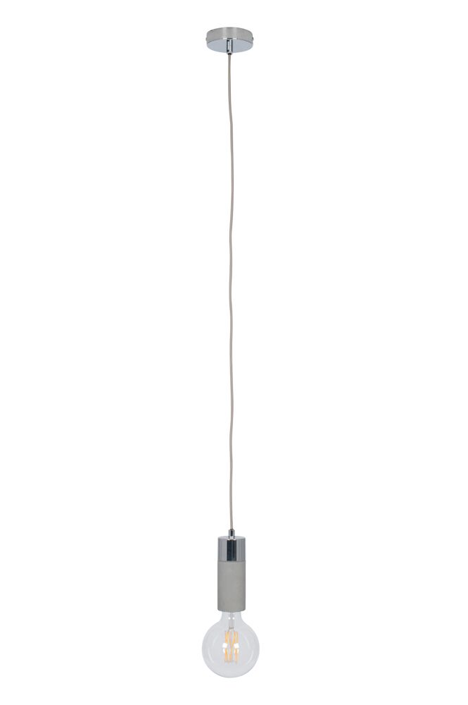 Pacific Frowick Concrete and Brushed Chrome Ceiling Fitting 35-193 - Image 2