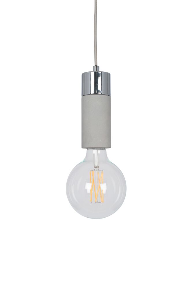 Pacific Frowick Concrete and Brushed Chrome Ceiling Fitting 35-193 - Image 4