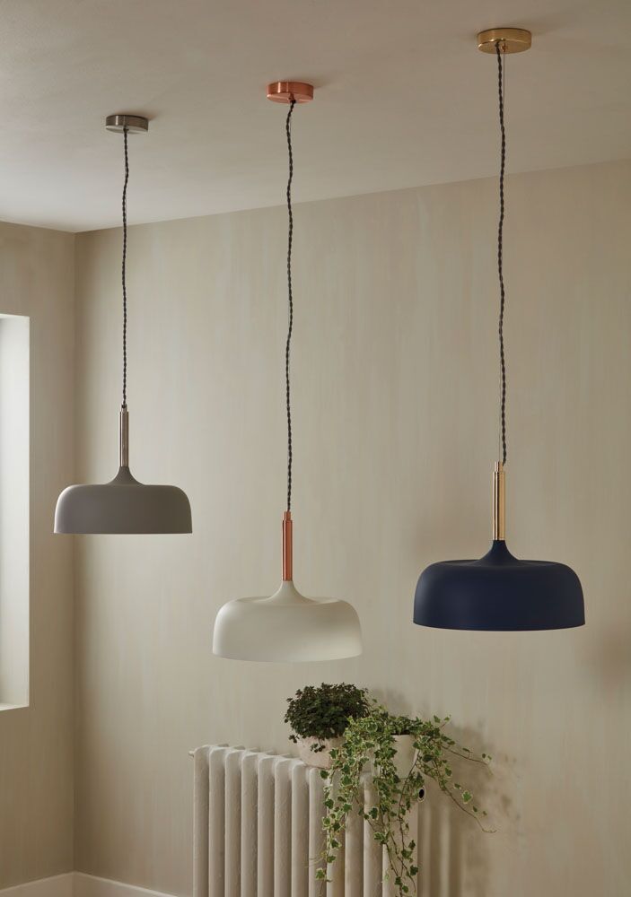 Pacific Anke Matt Indigo Domed Metal Pendant 35-233 - Image 3