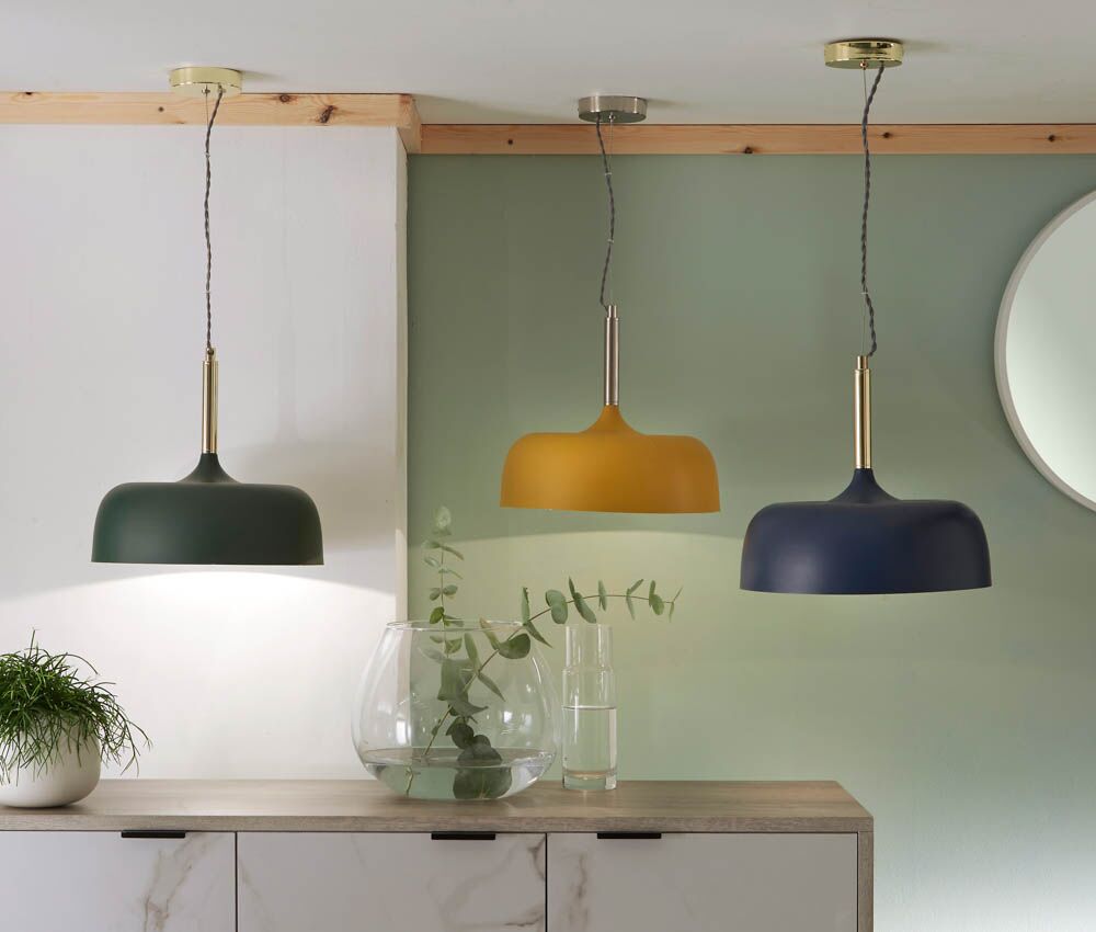 Pacific Anke Matt Indigo Domed Metal Pendant 35-233 - Image 5