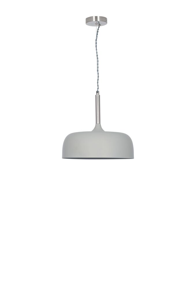 Pacific Anke Matt Grey Domed Metal Pendant 35-234 - Image 2