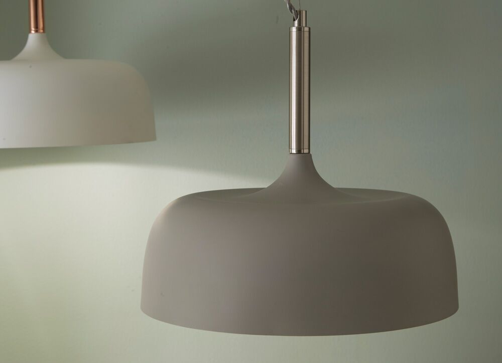 Pacific Anke Matt Grey Domed Metal Pendant 35-234 - Image 3
