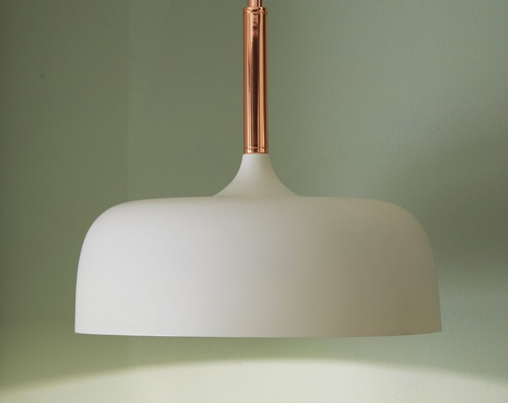 Pacific Anke Matt Cream Domed Metal Pendant 35-235 - Image 3