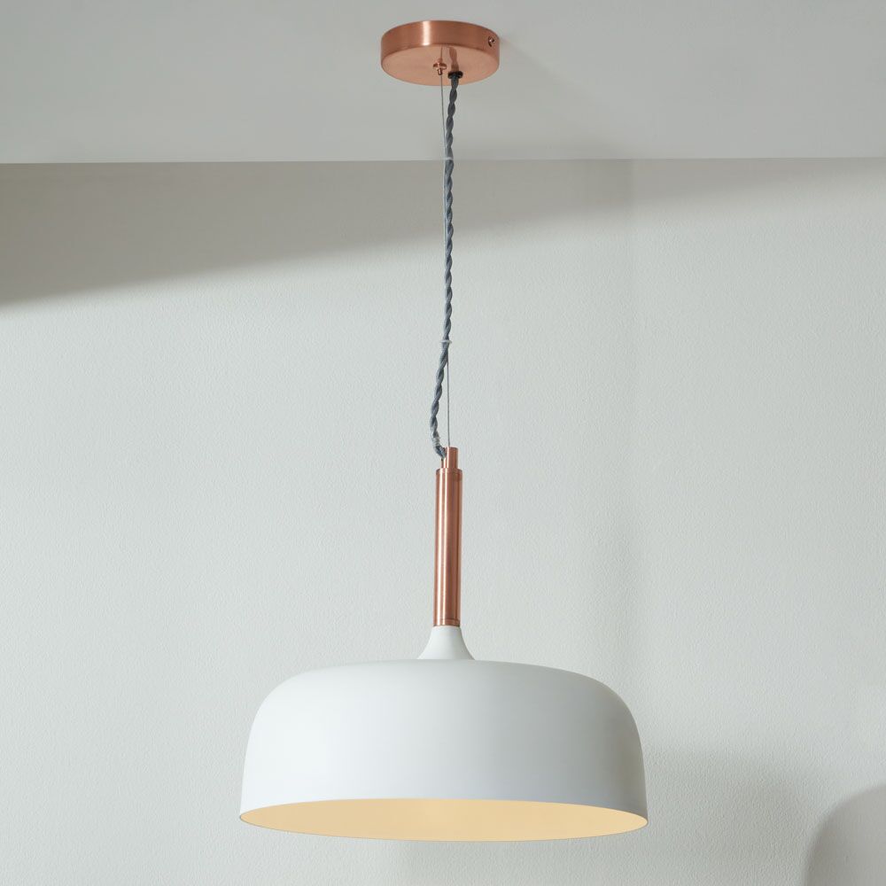 Pacific Anke Matt Cream Domed Metal Pendant 35-235 - Image 4