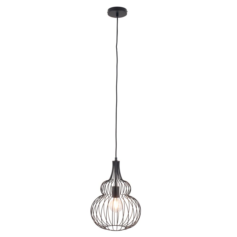 Pacific Dania Matt Black Metal Shaped Wire Pendant 35-300 - Image 2