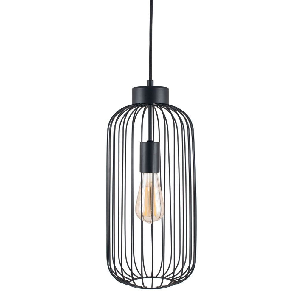 Pacific Dania Matt Black Metal Wire Tall Pendant 35-304 - Image 8