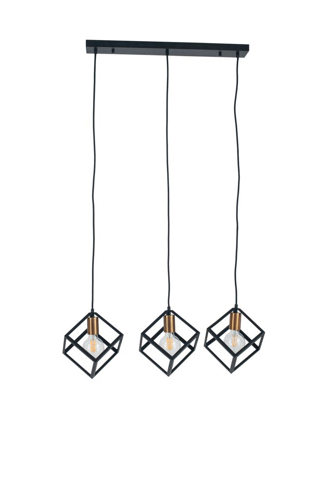 Pacific Alessio Matt Black Metal Three Cube Pendant 35-305 - Image 3