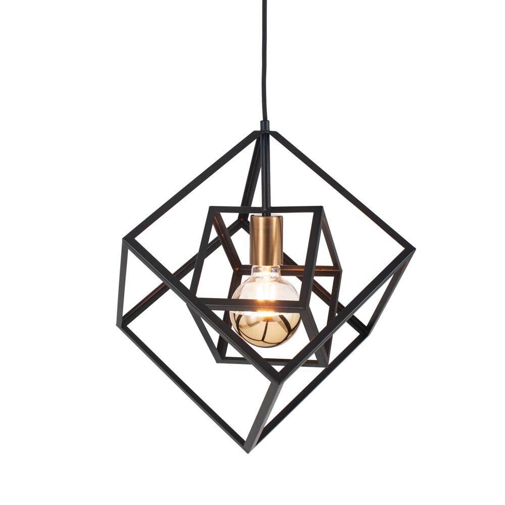 Pacific Alessio Matt Black Metal Cube Pendant 35-307 - Image 3