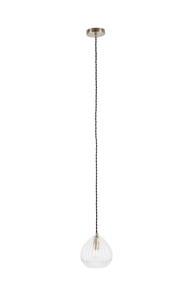 Pacific Ella Clear Ribbed Glass Teardrop Pendant 35-310 - Image 3