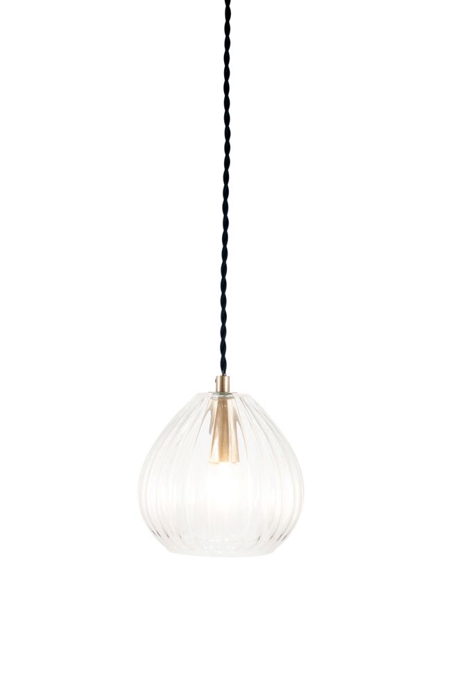 Pacific Ella Clear Ribbed Glass Teardrop Pendant 35-310 - Image 4