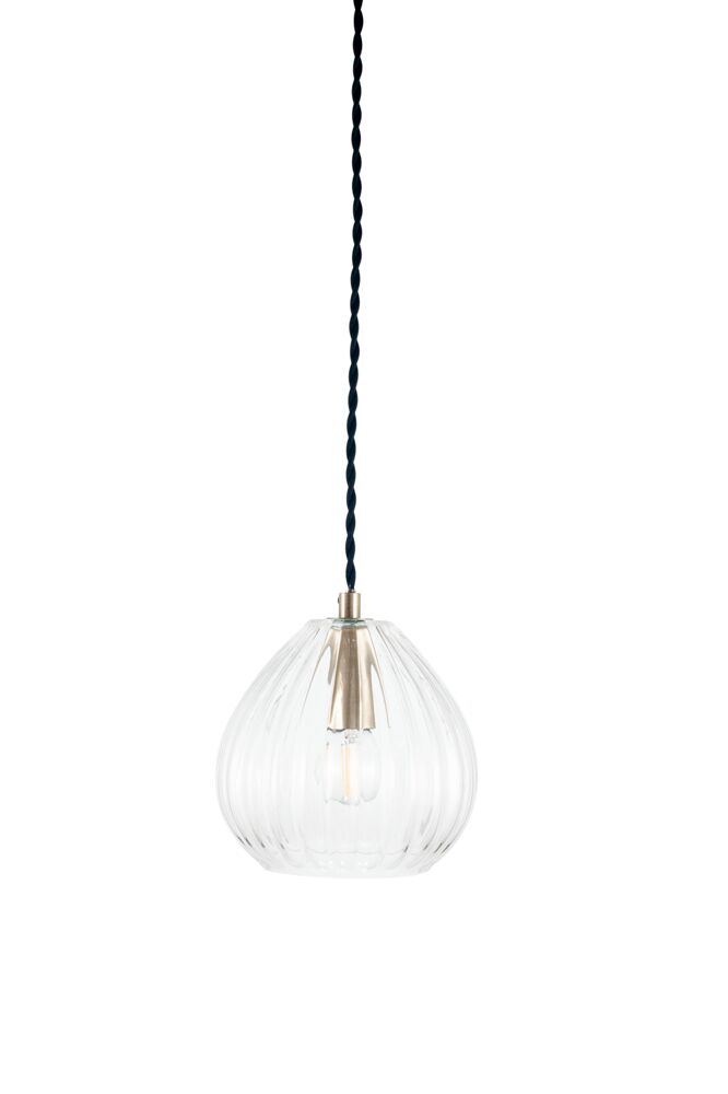Pacific Ella Clear Ribbed Glass Teardrop Pendant 35-310 - Image 6