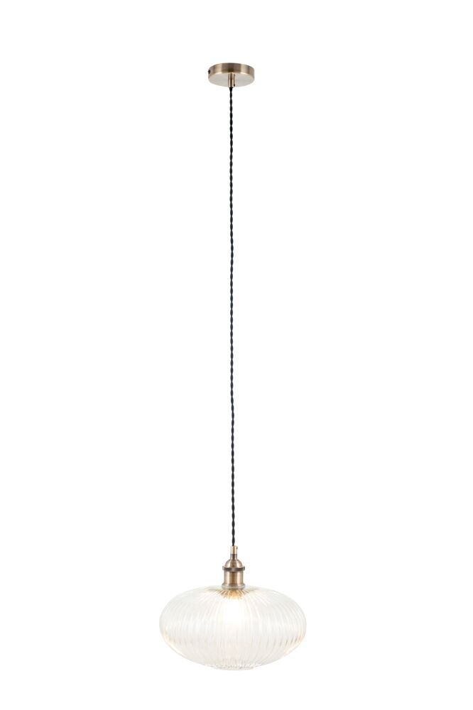 Pacific Abigail Clear Ribbed Glass Oval Pendant 35-311 - Image 2