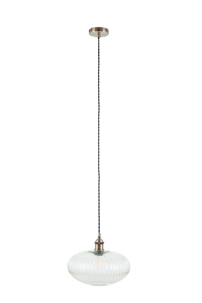 Pacific Abigail Clear Ribbed Glass Oval Pendant 35-311 - Image 3