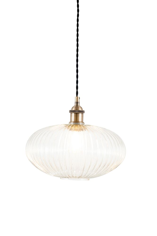 Pacific Abigail Clear Ribbed Glass Oval Pendant 35-311 - Image 4
