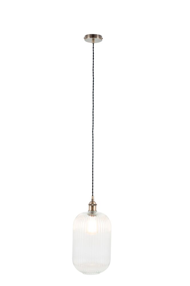 Pacific Abigail Clear Ribbed Glass Tall Pendant 35-312 - Image 2