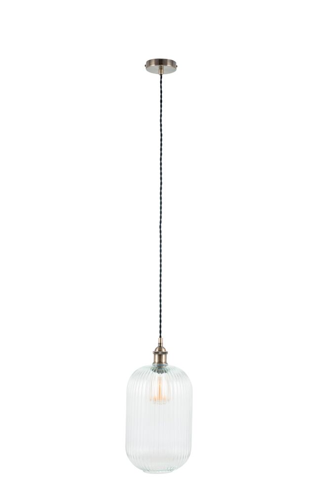Pacific Abigail Clear Ribbed Glass Tall Pendant 35-312 - Image 3