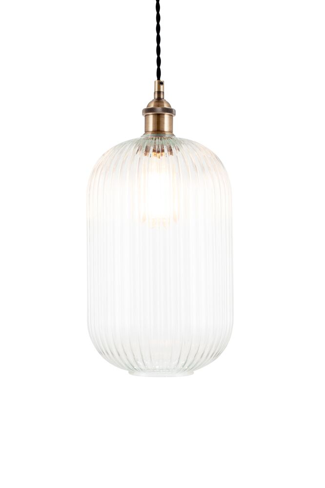 Pacific Abigail Clear Ribbed Glass Tall Pendant 35-312 - Image 4