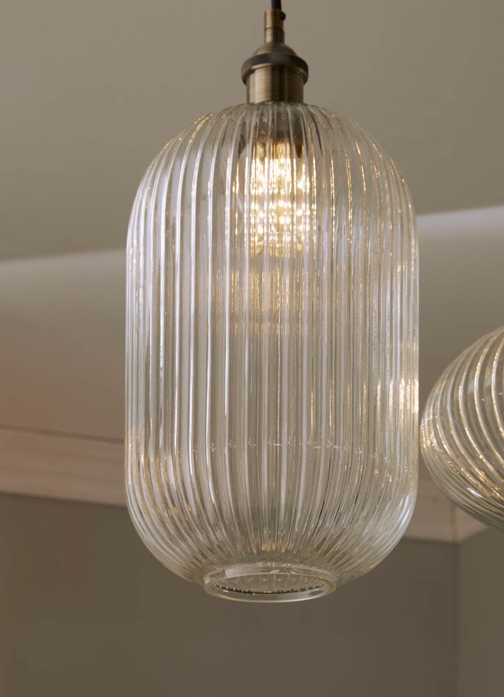Pacific Abigail Clear Ribbed Glass Tall Pendant 35-312 - Image 5
